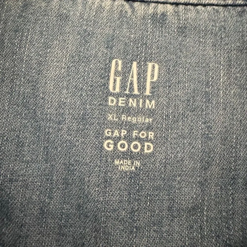 GAP Jean Button Front Long Sleeve Shirt Dress Girls Blue Denim XL (12-13)# 2508